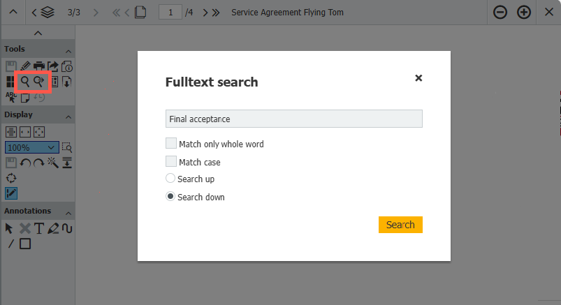 Full-text search in the Viewer: Instantly find what you need